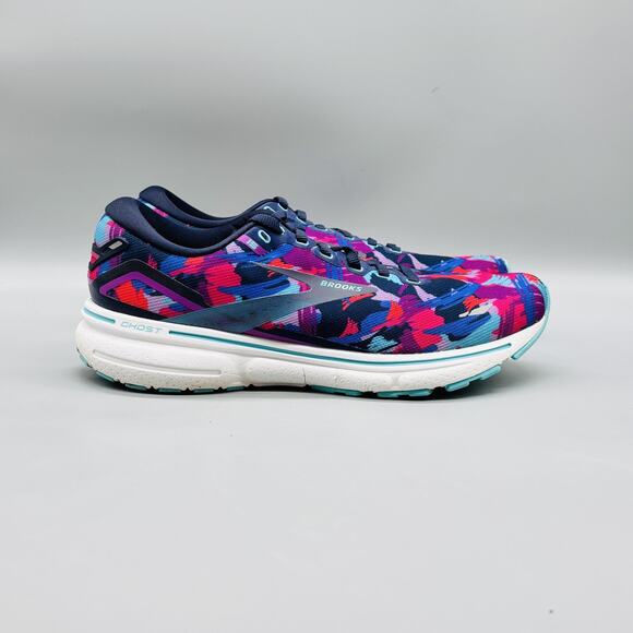 Brooks Shoes Women 9.5 Blue Pink Ghost 15 Low Top Road Running Athletic Sneakers - Picture 1 of 10